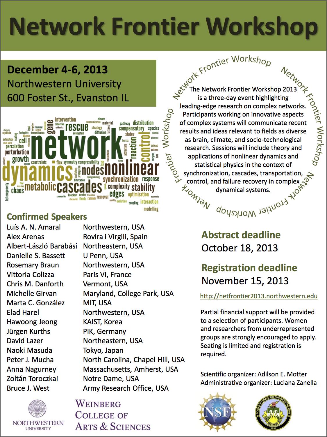 Network Frontier Workshop 2013 poster